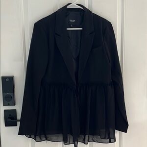 Simply Vera Vera Wang Black Peplum Blazer Jacket